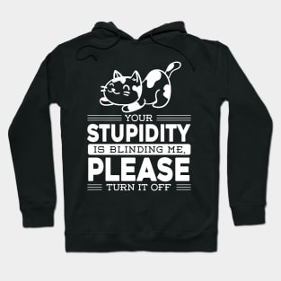 Quote Cat Funny Meme Gift Joke Stupidity Sarcasm Hoodie